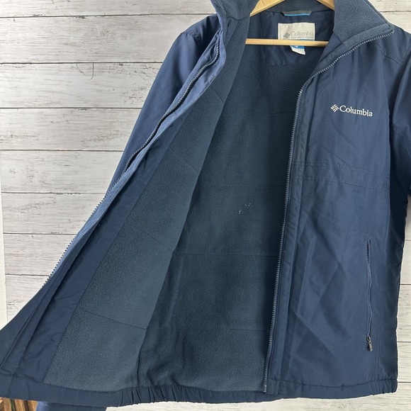 COLUMBIA Jacket Mens Size Small Winter Rain Blue Full Zip - Picture 6 of 15